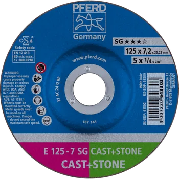 Brusný kotouč Pferd 62912725 | Brusný kotouč pro slévárny 125 x 7,2 x 22,23 mm, SG CAST + STONE