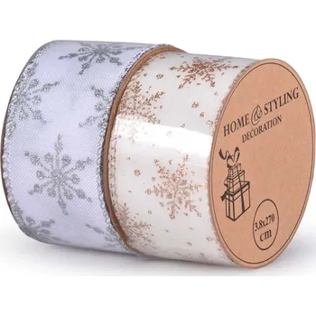 Stuha Maják Stuha zlatá, stříbrná mix barev 2700x38mm