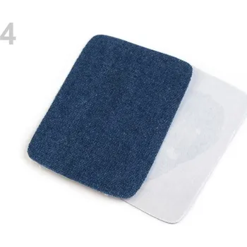 Textilní nažehlovací páska Nažehlovací záplaty riflové 5,3x7,9 cm balení 2 kusy - 4 žíhaná tmavá