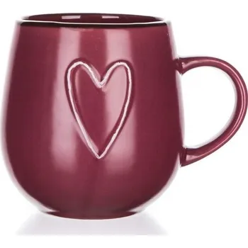 Hrnek keramika 500ml HEART bordó