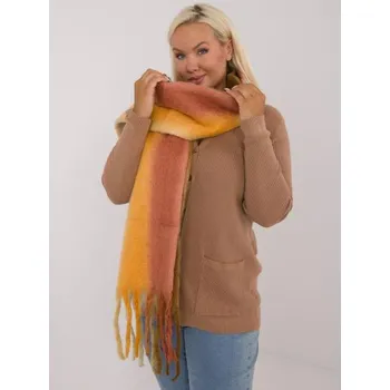 Šátek Dámský šál s ombre úpletem a střapci béžovo-oranžový