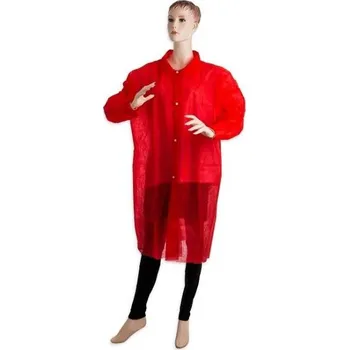 PROFOD PD-PLAST / Jednorázový plášť s knoflíky - červená XL
