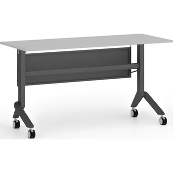 Psací stůl B2B Partner Mobilní stůl PRIMO MOVE, 140x60 cm, černá podnož, šedá