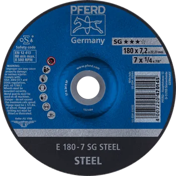 Brusný kotouč Pferd 62217626 | Brusný kotouč 180 x 7,2 x 22,23 mm, SG STEEL