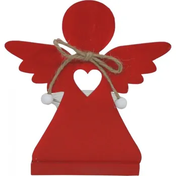 Svícen Svícen dřevěný červený anděl 13,5*12,5*7cm 9305228