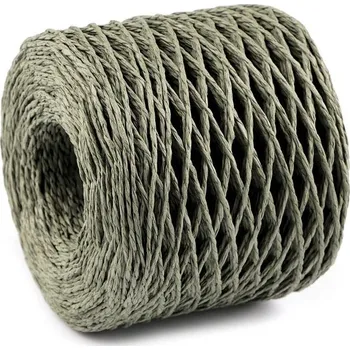 Příze Lýko rafie k pletení tašek - přírodní Ø1,5 mm - 6 zelená lahvová