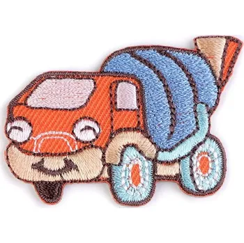 Textilní nažehlovací páska Nažehlovačka dopravní prostředky - 1 červená střední míchačka