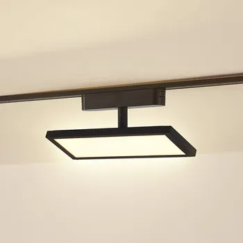 Lampička Lindby LED panel 48V Lumaro, černý, hliník, délka 20 cm, stmívatelný - Délka konektoru 13,1 cm černá 1 x 10,5 W LED - Doprava zdarma