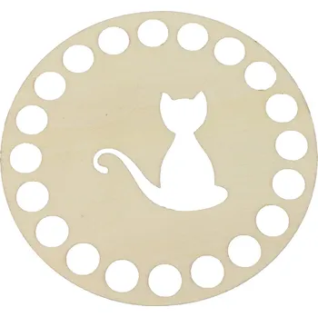 Pro Háčkování Podšálek vyřezávaný kruh Ø 10 cm - kočka