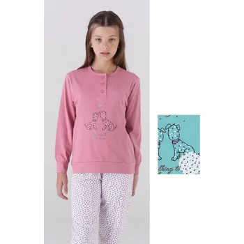 Dívčí pyžamo Karelpiu KC6153 9/10 světle růžová