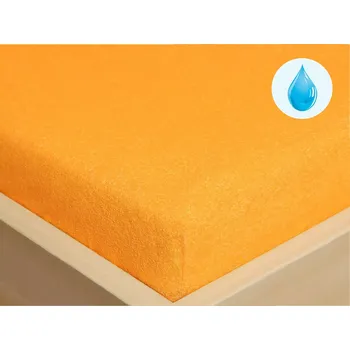 Prostěradlo Nepropustné froté prostěradlo s napínací gumou - meruňkové 180x200