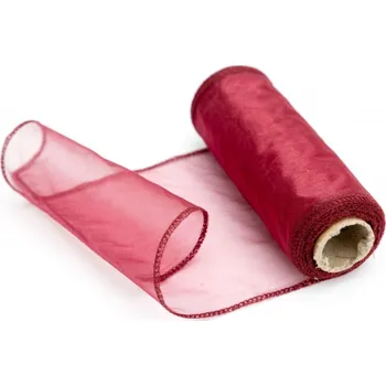 Svatební dekorace Organza, barva-BORDÓ TŘPYT, 10cm x 10m, 1 kus