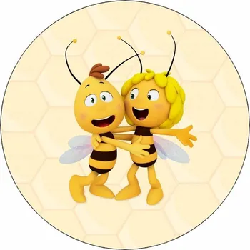 Jedlá dekorace na dort Jedlý papír včelka Mája a Vilík v objetí 19,5 cm