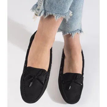 Dámské mokasíny Moderní mokasíny černé dámské bez podpatku 37