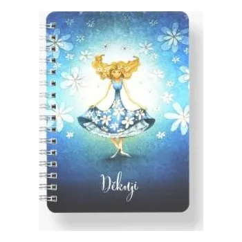 Kroužkový blok Děkuji A6, čistý, 50 listů