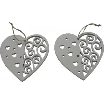 Dekorace závěsná srdce 10 cm -2 ks 3001320