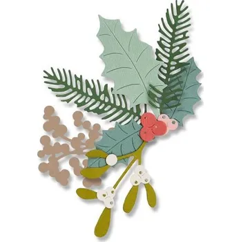 Výtvarná sada SIZZIX Thinlits vyřezávací kovové šablony - zimní listí 8 ks