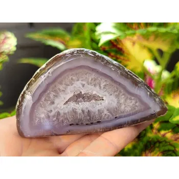 Přírodní kámen Geoda achát šedý s dutinkou Brazílie 184g