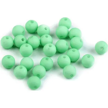 Korálek Plastové korálky 25 kusů matné Ø8 mm - 24 (73) zelená pastelová