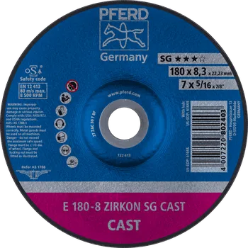Brusný kotouč Pferd 62217747 | Brusný kotouč pro slévárny 180 x 8,3 x 22,23 mm, ZIRKON SG CAST