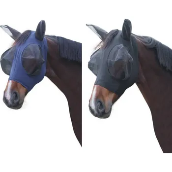 Koňská maska proti hmyzu maska proti hmyzu FinoStretch Barva: černá, Velikost: pony