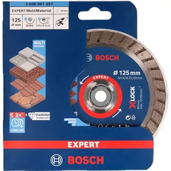 Řezný kotouč BOSCH Diamantový řezací kotouč EXPERT MultiMaterial X-LOCK 125 × 22,23 × 2,4 × 12 mm