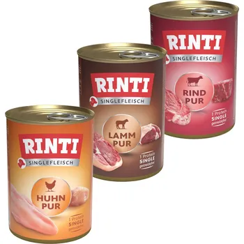 Krmivo pro psa 6x400g RINTI Singlefleisch - Mix, 3 druhy