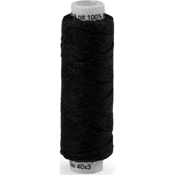 Nit Nitě lněné knoflíkové návin 50 METRŮ - 999 Černá
