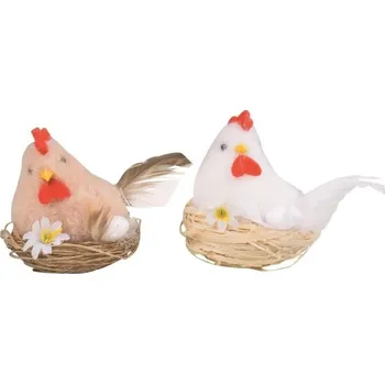 Velikonoční dekorace Velikonoční slepička v hnízdě 7 x 8 cm