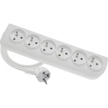 Prodlužovací kabel Damija 20500198 Prodlužovací přívod PSN-602 - 6x zásuvka H05VV-F 3x1,5 16A 250V 1,5m bílá Elgotech