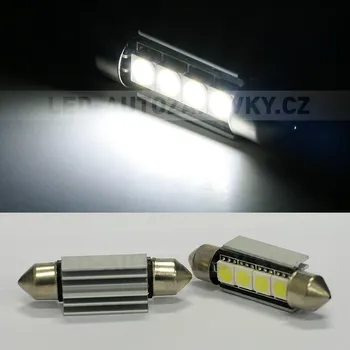 Autožárovka CAN-BUS sufitka bílá - Super Light, 4 SMD LED, 44mm, 1ks (LED sufitka bílá - Super Light)