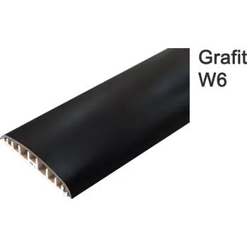 přechodová lišta Přechodový PVC profil Volta V-W6-100,barva grafit, samolepící pro vedení elektroinstalace š. 74 mm (Podlahová lišta,Přechodová lišta, přechodový profil, PVC přechodový profil, bezbariérový práh,lišta na ukočení podlahové krytiny, ukončovací líšta,)