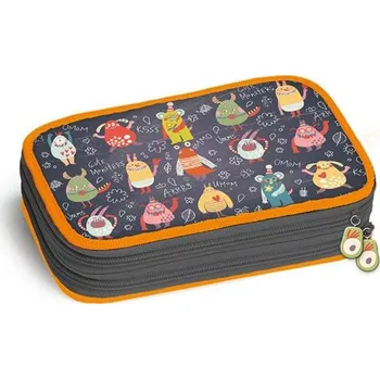 Penál Školní penál dvoupatrový Cute Monsters