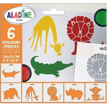 Výtvárné potřeby Šablony Aladine, 14x15 cm, 6 ks - Zoo