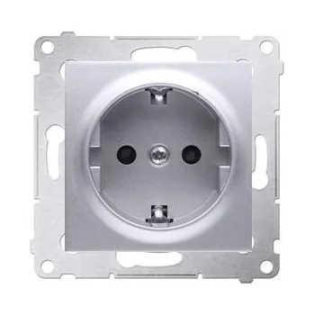 Elektrická zásuvka Simon DGSZ1CZ.01/43 Zásuvka jednonásobná Schuko s clonkami pro rámečky Nature pro rámečky Premium (přístroj s krytem) 16A 250V,