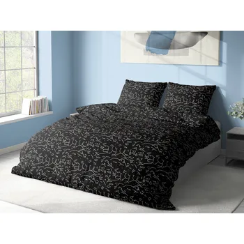 Povlečení Aaryans Noční obloha černé 140 x 200, 70 x 90 cm knoflík