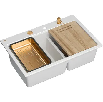 Kuchyňský dřez Quadron Marc 120 dřez graniteq 76x50 cm bílá HQC7650U1_PVDC1