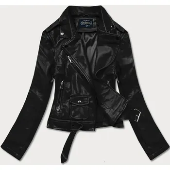 Černá bunda ramoneska - vesta z eko kůže FL202050 černá - FLAM Mode M