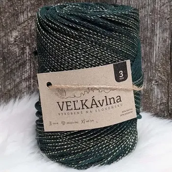 Příze Velká vlna Špagát 3mm Monstera s lurexem (Špagátová příze 3mm Monstera so zlatom)
