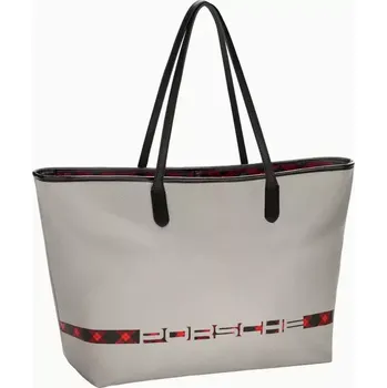 PORSCHE Shopper Turbo No. 1 Taška nákupní dámská doplněná o připínací kapsu na zip světle šedá (Stylová nákupka od Porsche s přídavnou kapsou na příslušenství.)