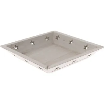 Dřevěný podnos se srdci - bílý