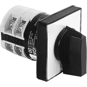 vypínač a zásuvka LOVATO Electric 7GN1298U vačkový spínač GN: 12A/1P, přepínač ampérmetru 0-L1-L2-L3, úhel 90°, čelní montáž