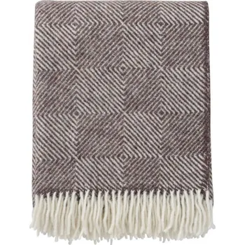deka Vlněný pléd Gooseye brown 130x200, Klippan Švédsko Hnědá