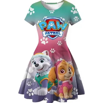 Dívčí šaty Dívčí šaty Tlapková Patrola s celopotiskem Barva: zelená - Everest, Velikost: 100