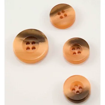 Knoflík Dírkový knoflík - béžovo růžový melír - průměr 1,5 cm