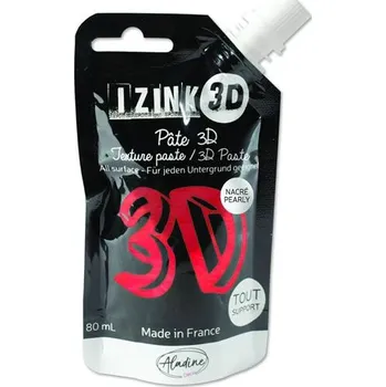 Výtvarná barva Reliéfní pasta 3D IZINK - tulip, perleťová červená, 80 ml