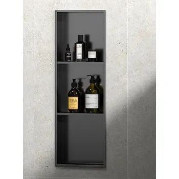 Drátěná police Polysan DENBO zapuštěná police do obkladu, 270x810mm, nerez, gun metal