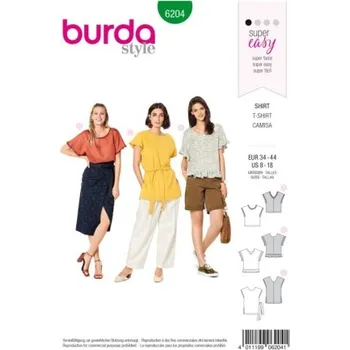 Střih na halenky Burda 6204 -