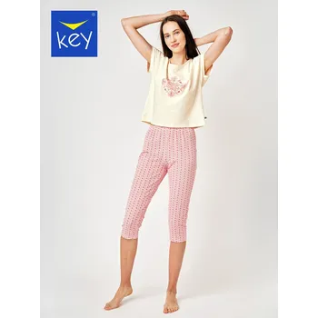 Pánské oblečení Pyžamo Key LNS 796 A24 cr/r S-XL dámské broskev M