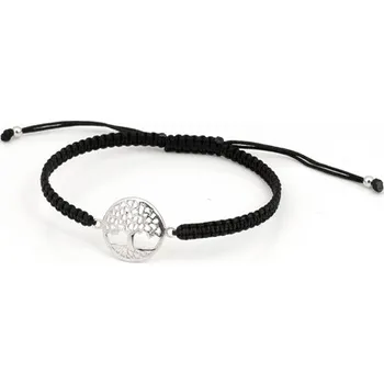 Náramek Provázkový náramek se stříbrným stromem života STNA0783F